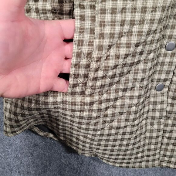 Miss Me Quilted Jacket Womens M Brown Check Snap Button Flap‎ Pockets Grunge - Picture 6 of 10